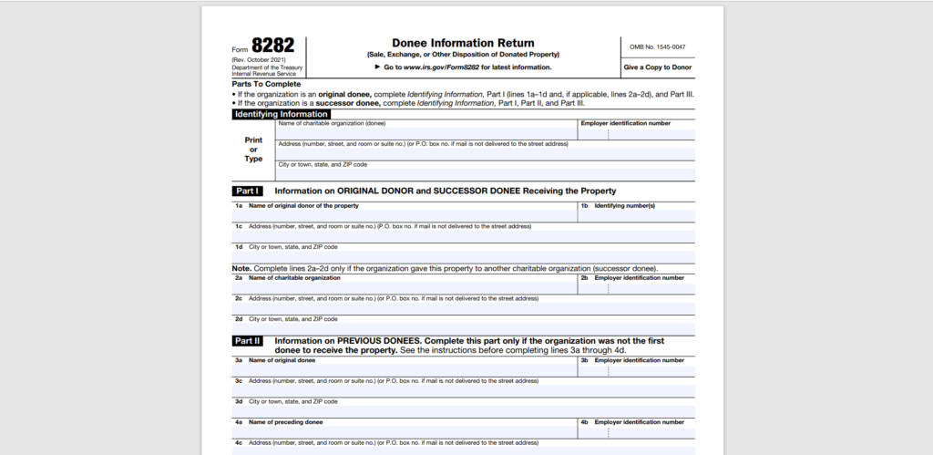 IRS Form 8282